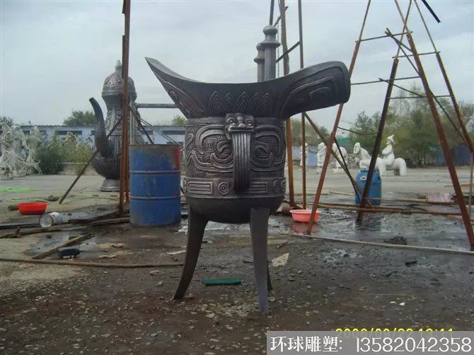 古代酒爵銅雕塑